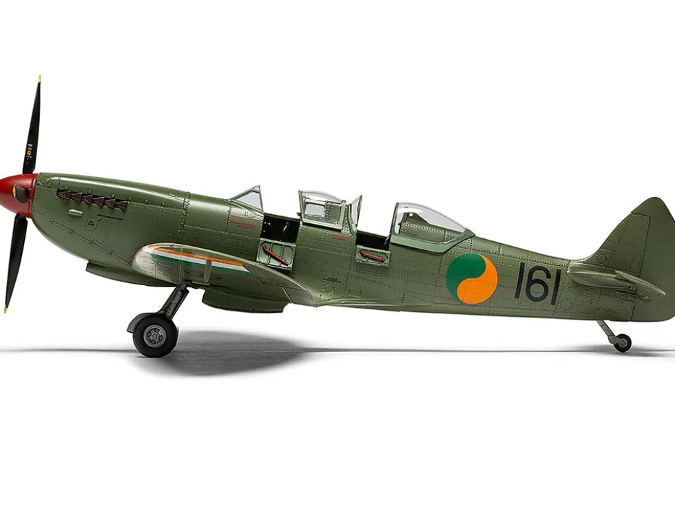 Level 2 Model Kit Supermarine Spitfire Tr.9 Fighter Aircraft with 2 Scheme Options 1/48 Plastic Model Kit by Airfix