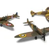 Level 2 Model Kit Supermarine Spitfire Mk.I Fighter Aircraft with 3 Scheme Options 1/48 Plastic Model Kit by Airfix