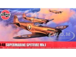 Level 2 Model Kit Supermarine Spitfire Mk.I Fighter Aircraft with 3 Scheme Options 1/48 Plastic Model Kit by Airfix