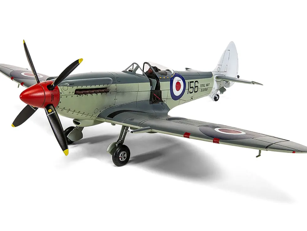 Level 3 Model Kit Supermarine Seafire F XVII Fighter Aircraft with 3 Scheme Options 1/48 Plastic Model Kit by Airfix A06102A
