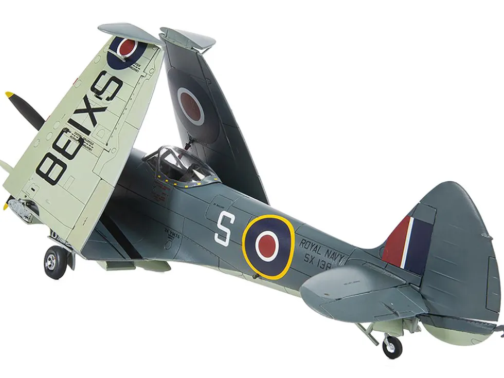 Level 3 Model Kit Supermarine Seafire F XVII Fighter Aircraft with 3 Scheme Options 1/48 Plastic Model Kit by Airfix A06102A