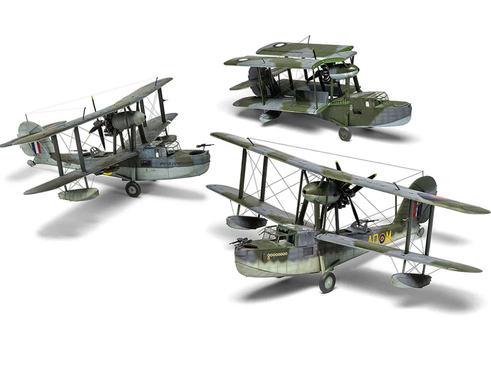 Level 3 Model Kit Supermarine Walrus Mk.I Aircraft with 3 Scheme Options 1/48 Plastic Model Kit by Airfix