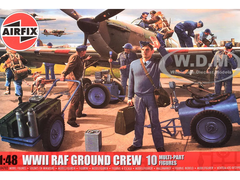 Level 1 Model Kit WWII RAF Ground Crew Figure and Accessory Set 1/48 Plastic Model Kit by Airfix