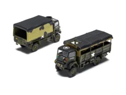Level 2 Model Kit WWII 3-Ton General Service and Troop Trucks 1/76 Plastic Model Kit by Airfix