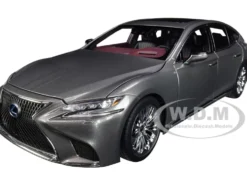 Lexus LS500h Manganese Luster Gray Metallic Crimson Black Interior 1/18 Model Car Autoart 78867