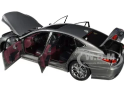 Lexus LS500h Manganese Luster Gray Metallic Crimson Black Interior 1/18 Model Car Autoart 78867