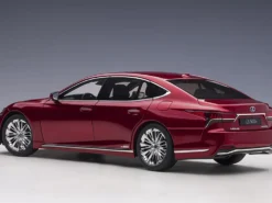 Lexus LS500h Morello Red Metallic Chrome Wheels 1/18 Model Car Autoart 78869