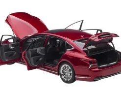 Lexus LS500h Morello Red Metallic Chrome Wheels 1/18 Model Car Autoart 78869