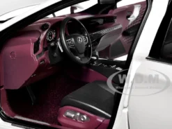 Lexus LS500h Sonic White Metallic Crimson Black Interior 1/18 Model Car Autoart 78866
