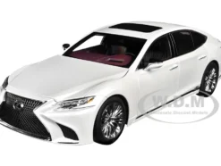 Lexus LS500h Sonic White Metallic Crimson Black Interior 1/18 Model Car Autoart 78866
