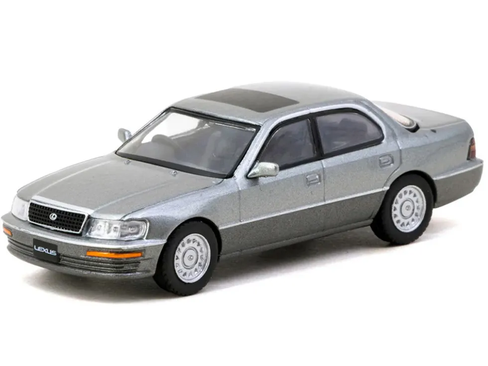 Lexus LS400 RHD (Right Hand Drive) Flint Gray Metallic "Global64" Series 1/64 Diecast Model by Tarmac Works
