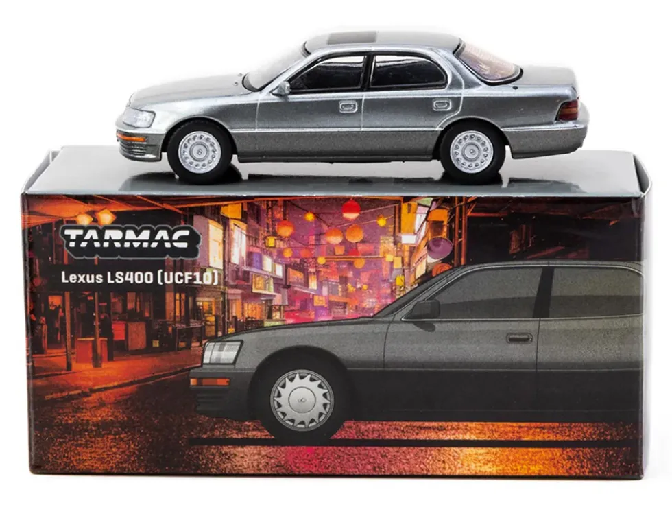 Lexus LS400 RHD (Right Hand Drive) Flint Gray Metallic "Global64" Series 1/64 Diecast Model by Tarmac Works