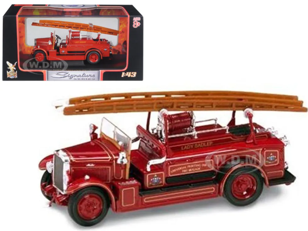 1934 Leyland FK-1 Fire Engine Red 1/43 Diecast Car Model Road Signature 43009