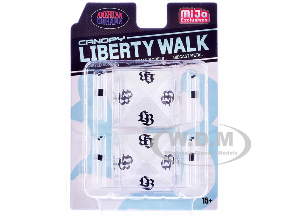 Liberty Walk Canopy 2 Piece Set White Limited Edition for 1/64 Scale Models by American Diorama