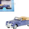 1941 Lincoln Continental Convertible Darian Blue Metallic with Tan Interior 1/87 HO Scale Diecast Model Car Oxford Diecast 87LC41007