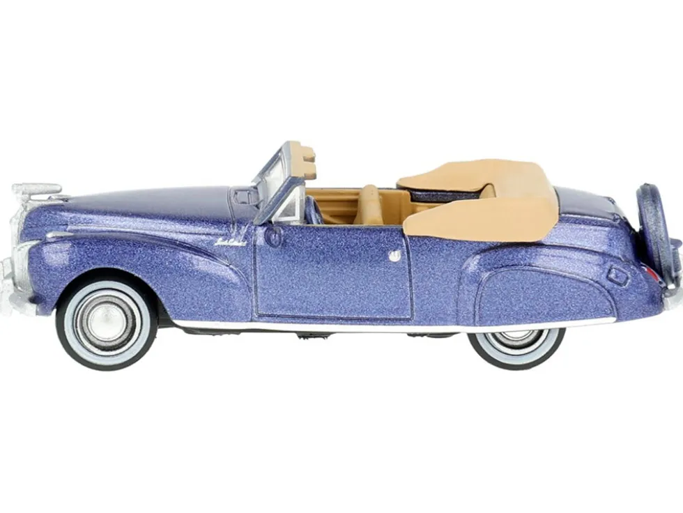 1941 Lincoln Continental Convertible Darian Blue Metallic with Tan Interior 1/87 HO Scale Diecast Model Car Oxford Diecast 87LC41007