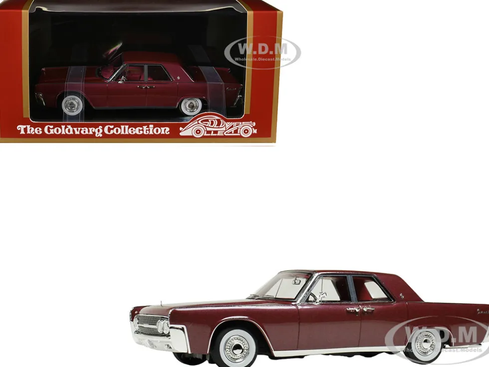 1962 Lincoln Continental Royal Red Metallic with Red Interior Limited Edition to 200 pieces Worldwide 1/43 Model Car by Goldvarg Collection