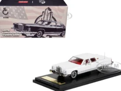 1979 Lincoln Continental Town Car White with Red Interior 1/64 Diecast Model Car by Sun Star