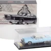 1979 Lincoln Continental Town Car Wedgewood Blue with White Top and White Interior 1/64 Diecast Model Car by Sun Star