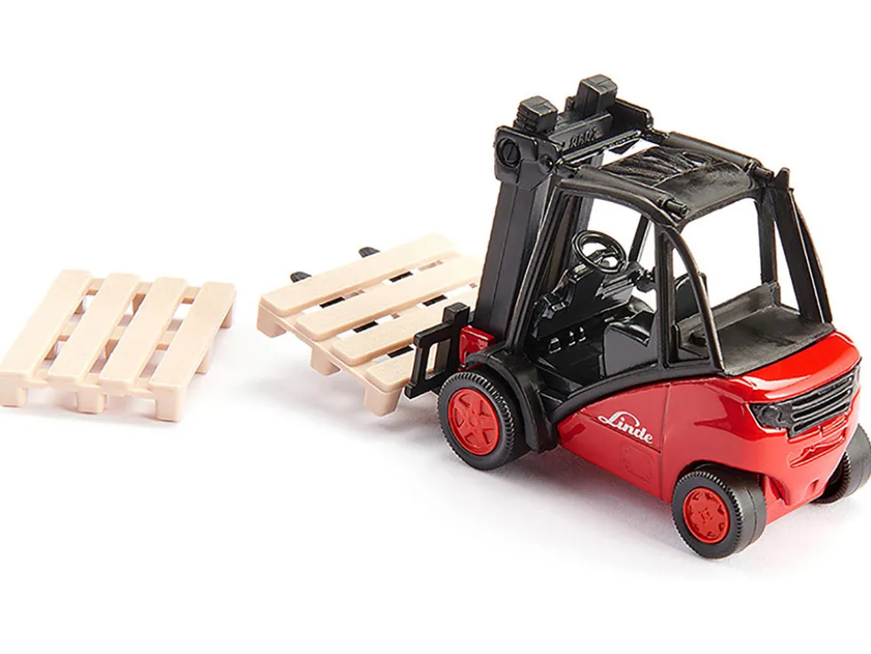 Linde Forklift Truck Red with 2 Pallet Accessories 1/50 Diecast Model Siku 1722
