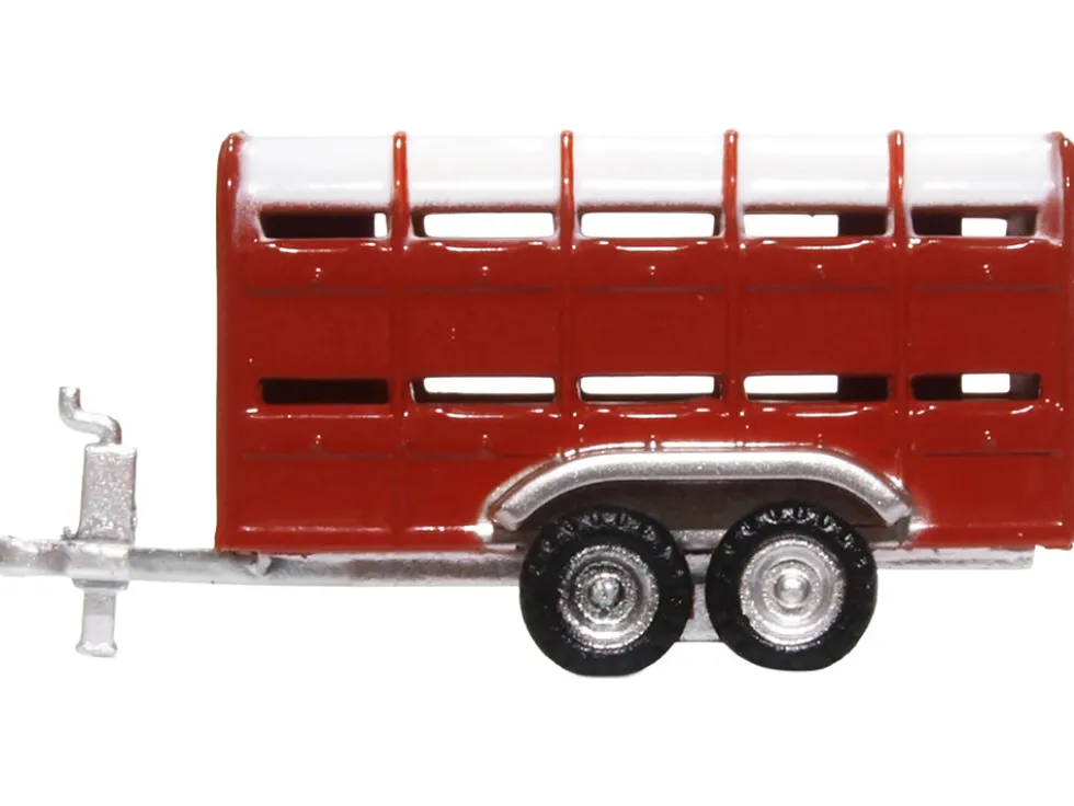 Livestock Trailer Red 1/148 (N) Scale Diecast Model Car by Oxford Diecast