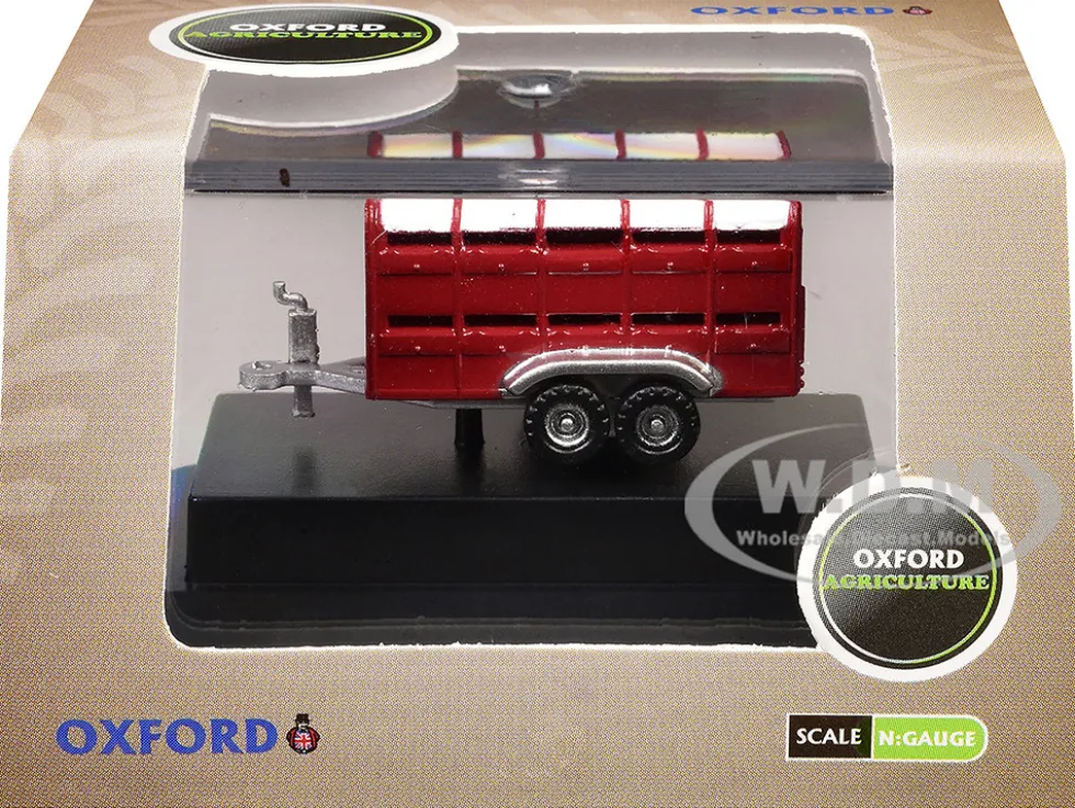 Livestock Trailer Red 1/148 (N) Scale Diecast Model Car by Oxford Diecast