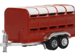 Livestock Trailer Red 1/148 (N) Scale Diecast Model Car by Oxford Diecast