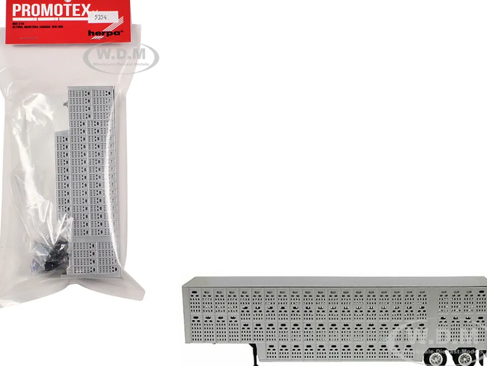 Livestock Trailer Silver 1/87 (HO) Plastic Model by Promotex