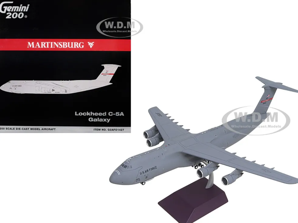 Lockheed C-5A Galaxy Transport Aircraft "68-0222, Martinsburg, West Virginia Air National Guard" United States Air Force "Gemini 200" Series 1/200 Diecast Model Airplane by GeminiJets