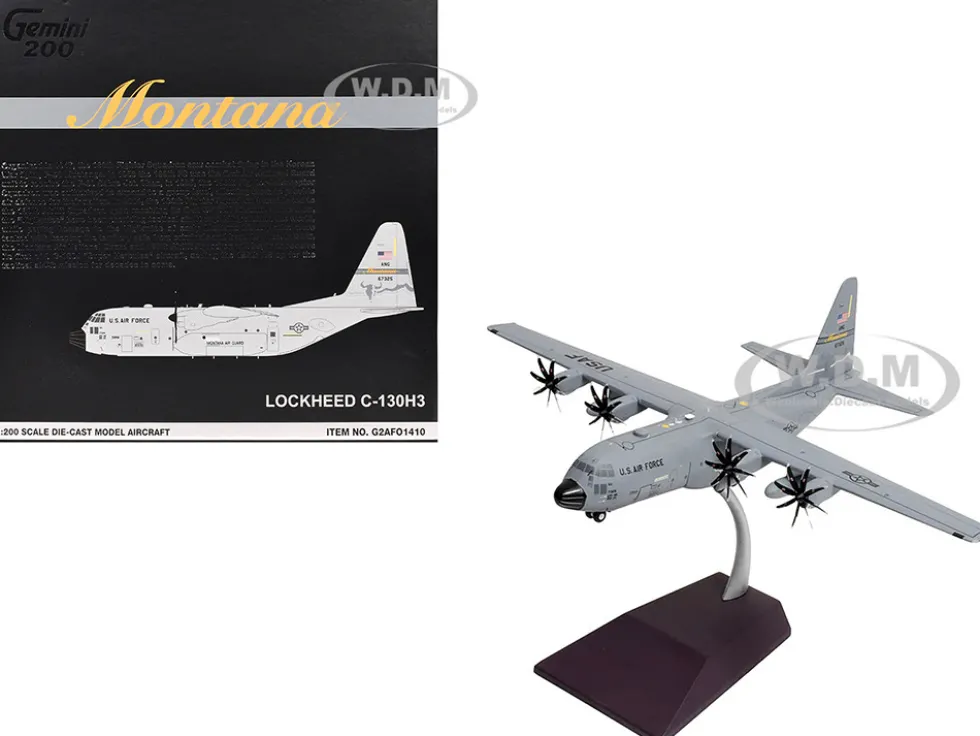 Lockheed C-130H3 Hercules Transport Aircraft "Montana Air National Guard, Great Falls ANGB" United States Air Force "Gemini 200" Series 1/200 Diecast Model Airplane by GeminiJets