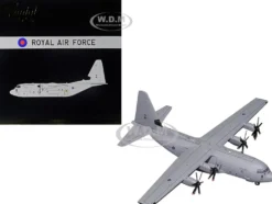 Lockheed C 130J Super Hercules Transport Aircraft British Royal Air Force Gray Gemini 200 Series 1/200 Diecast Model Airplane GeminiJets G2RAF713