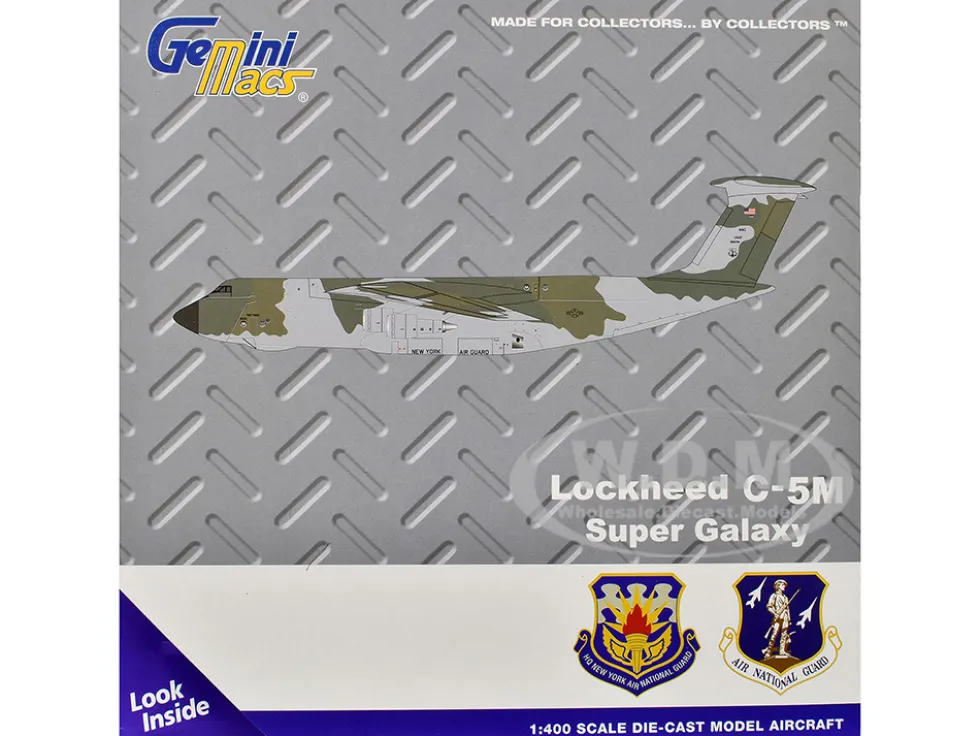 Lockheed C-5M Super Galaxy Transport Aircraft "New York Air National Guard, 105th Airlift Wing, Stewart Air National Guard Base" United States Air Force (68-0226) Green Camouflage "Gemini Macs" Series 1/400 Diecast Model Airplane by GeminiJets