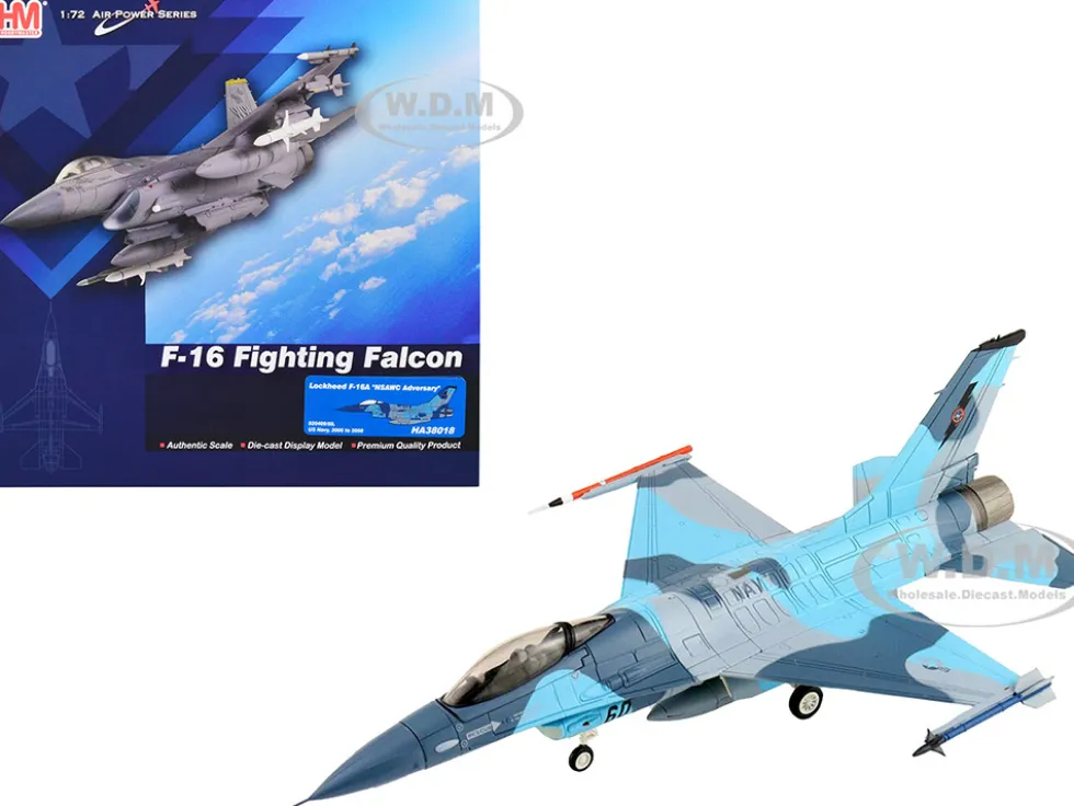 Lockheed F 16A Fighting Falcon Fighter Aircraft NSAWC Adversary 2006 2008 United States Navy Air Power Series 1/72 Diecast Model Hobby Master HA38018