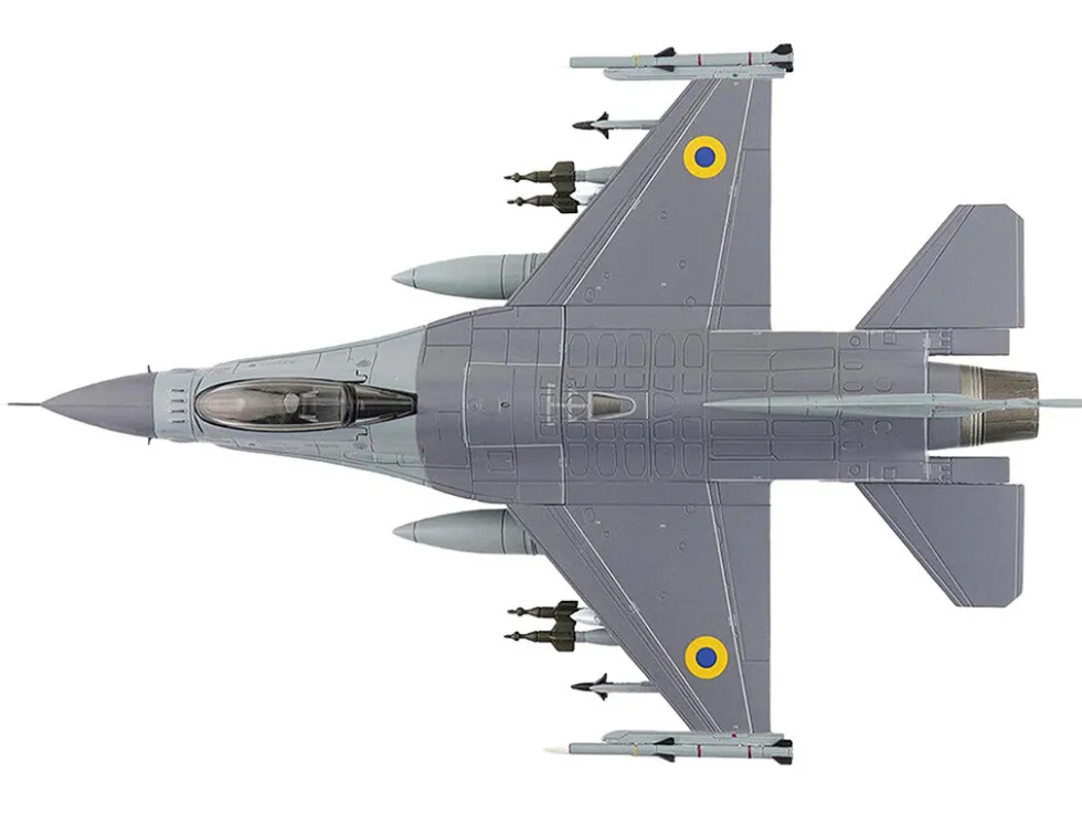 Lockheed F-16AM Fighting Falcon Fighter Aircraft "UA24-3596, Pylon Integrated Dispenser System Plus" (2024) Ukrainian Air Force "Air Power Series" 1/72 Diecast Model by Hobby Master