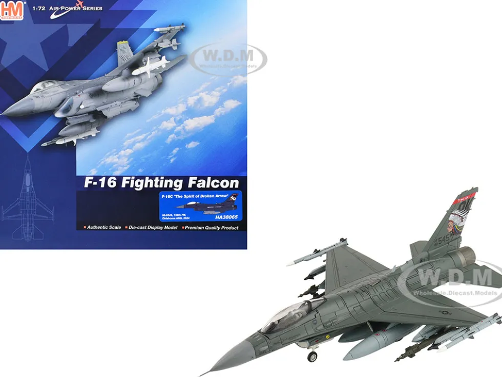 Lockheed F-16C Fighting Falcon Fighter Aircraft "88-0545, 138th Fighter Wing, Oklahoma Air National Guard" (2024) United States Air Force "Air Power Series" 1/72 Diecast Model by Hobby Master