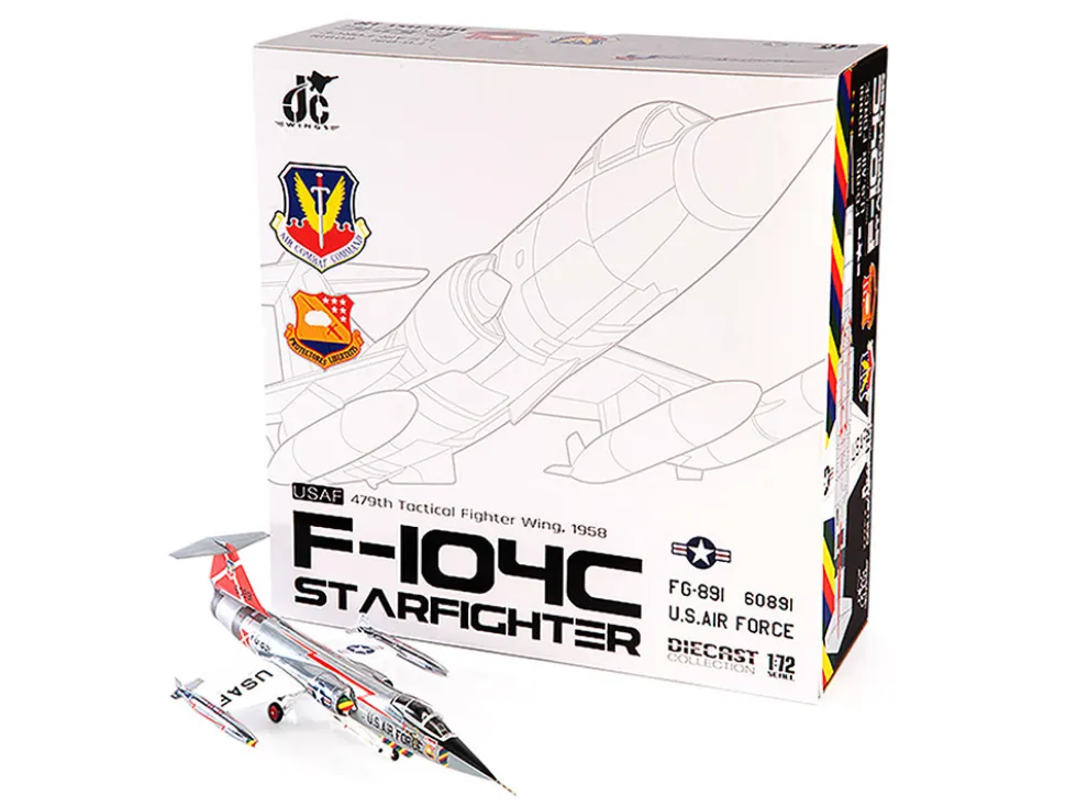 Lockheed F 104C Starfighter Fighter Aircraft 479th Tactical Fighter Wing 1958 United States Air Force 1/72 Diecast Model JC Wings JCW-72-F104-004