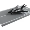 Lockheed F 117 Nighthawk Stealth Aircraft Black United States Air Force with Runway Section Diecast Model Airplane Runway24 RW100
