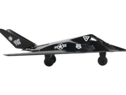 Lockheed F 117 Nighthawk Stealth Aircraft Black United States Air Force with Runway Section Diecast Model Airplane Runway24 RW100