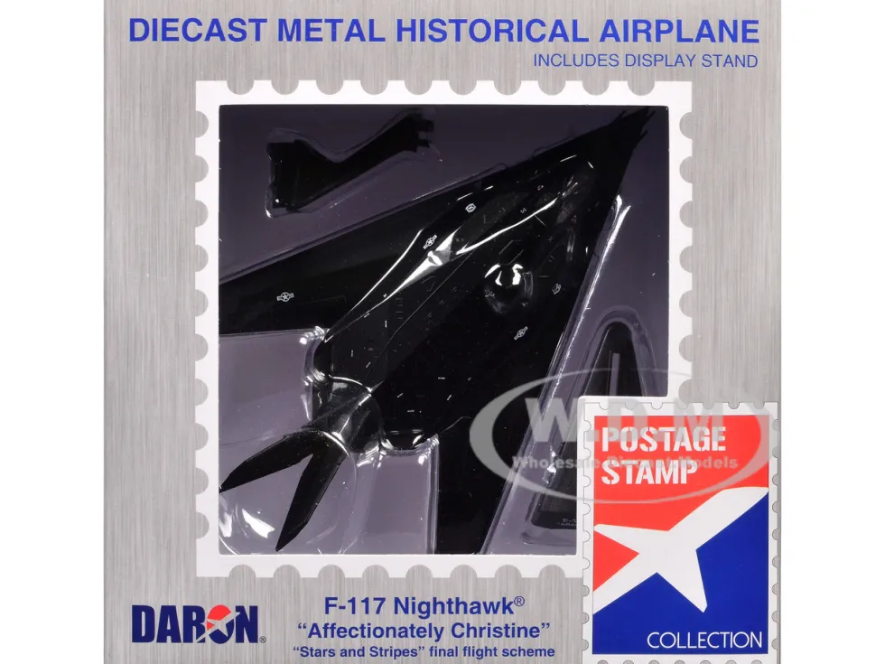 Lockheed F-117 Nighthawk Stealth Aircraft "Affectionately Christine - Stars and Stripes" United States Air Force 1/150 Diecast Model Airplane by Postage Stamp