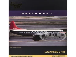Lockheed L-188 Electra Commercial Aircraft "Northwest Orient" (N128US) White and Gray with Blue Stripes and Red Tail "Gemini 200" Series 1/200 Diecast Model Airplane by GeminiJets