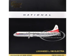 Lockheed L-188 Electra Commercial Aircraft "National Airlines" (N5017K) White and Gray "Gemini 200" Series 1/200 Diecast Model Airplane by GeminiJets