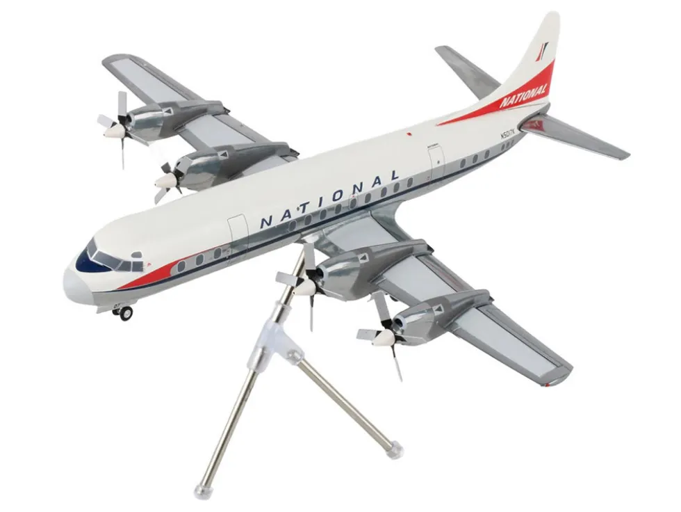 Lockheed L-188 Electra Commercial Aircraft "National Airlines" (N5017K) White and Gray "Gemini 200" Series 1/200 Diecast Model Airplane by GeminiJets