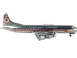 Lockheed L 188 Electra Commercial Aircraft American Airlines Silver with Red Stripes 1/400 Diecast Model Airplane GeminiJets GJ1718
