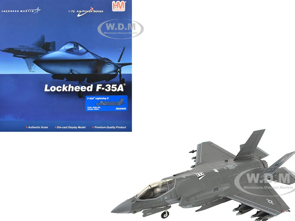 Lockheed Martin F-35A Lightning II Aircraft "5345, 354th Operations Group, Eielson Air Force Base, Alaska" (2020s) United States Air Force "Air Power Series" 1/72 Diecast Model by Hobby Master