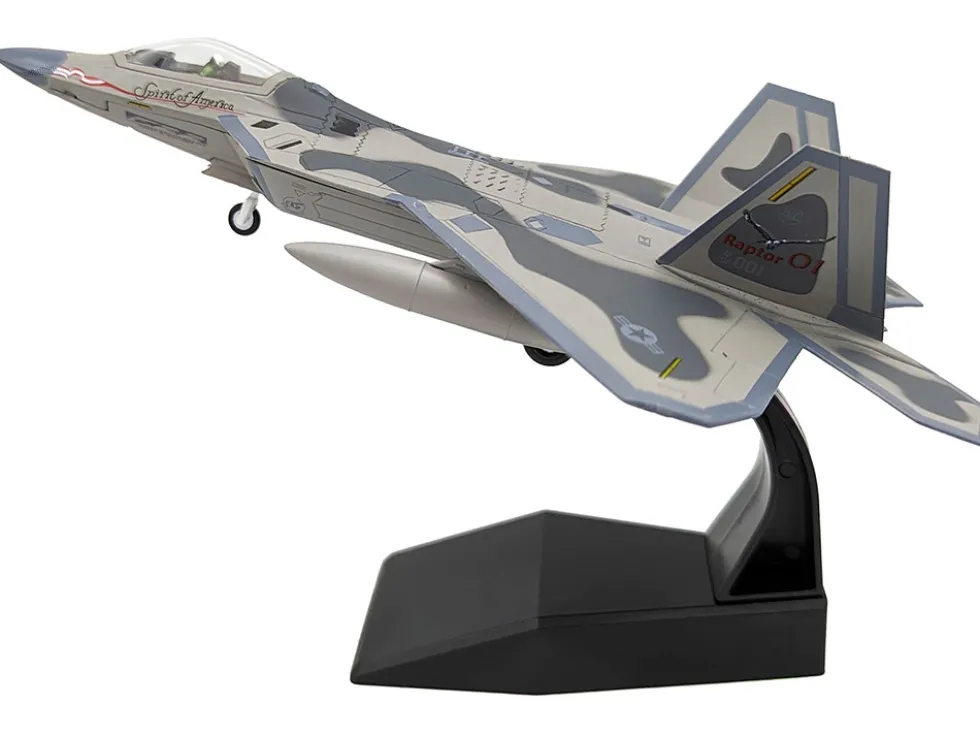 Lockheed Martin F-22A Raptor Aircraft "Spirit of America, 412th Test Wing, Edwards Air Force Base" (1997) United States Air Force 1/100 Diecast Model Airplane