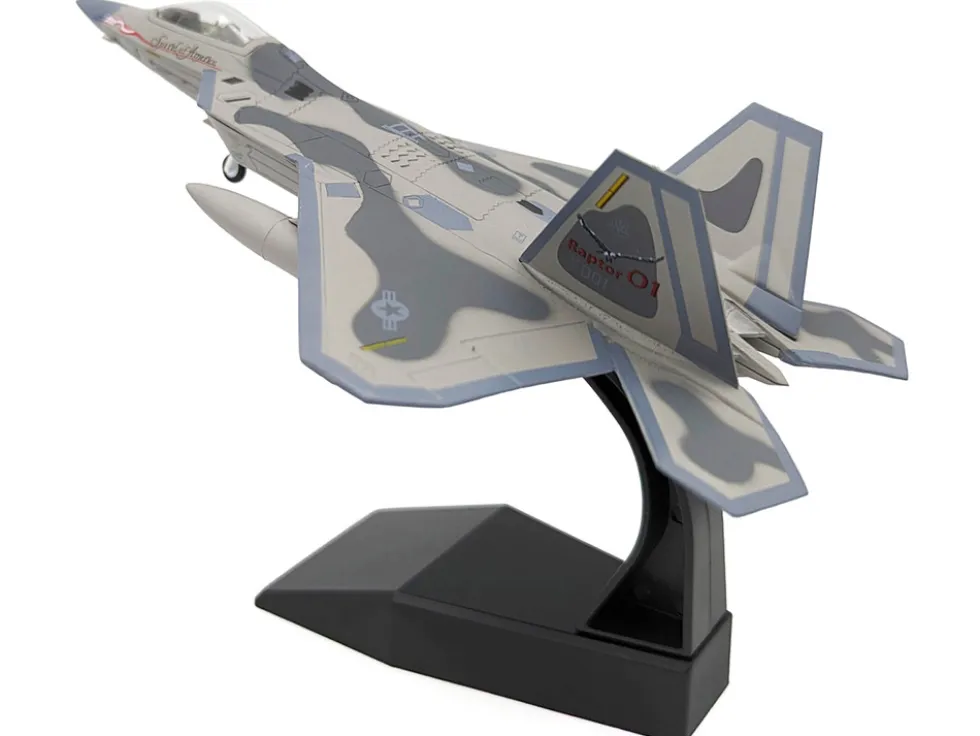 Lockheed Martin F-22A Raptor Aircraft "Spirit of America, 412th Test Wing, Edwards Air Force Base" (1997) United States Air Force 1/100 Diecast Model Airplane