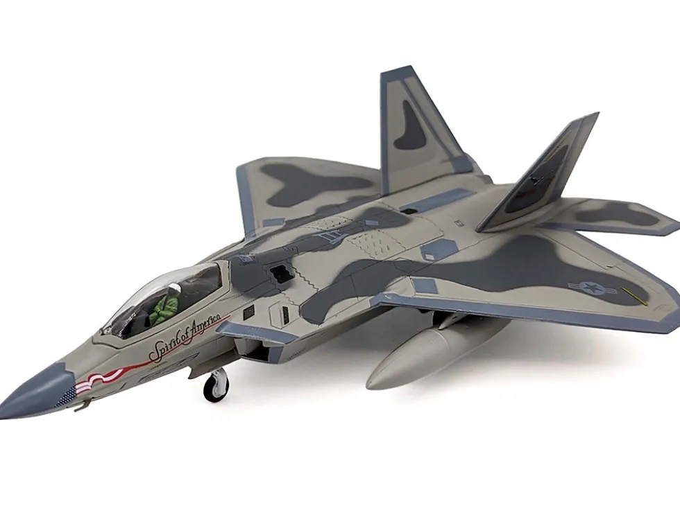 Lockheed Martin F-22A Raptor Aircraft "Spirit of America, 412th Test Wing, Edwards Air Force Base" (1997) United States Air Force 1/100 Diecast Model Airplane