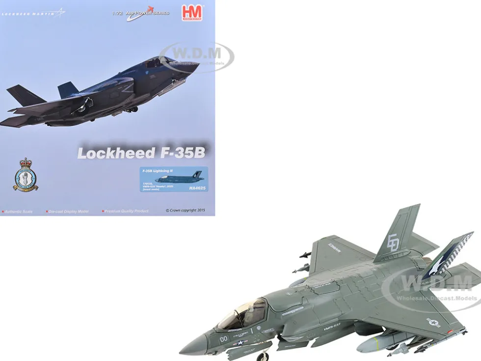 Lockheed Martin F-35B Lightning II Aircraft (Beast Mode) "170533, VMFA-533 Hawks" (2025) United States Marine Corps "Air Power Series" 1/72 Diecast Model by Hobby Master