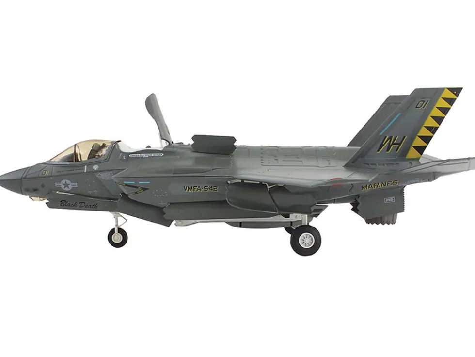 Lockheed Martin F-35B Lightning II Aircraft "Black Death, VMFA-542, MCAS Cherry Point" (2023) United States Marine Corps "Air Power Series" 1/72 Diecast Model by Hobby Master