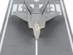 Lockheed Martin F 22 Raptor Stealth Aircraft Gray United States Air Force YF 22 with Runway Section Diecast Model Airplane Runway24 RW145
